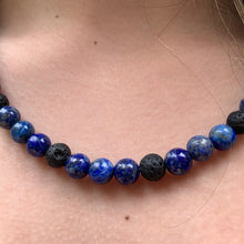 Load image into Gallery viewer, Black Onyx and Lapis Lazuli Beaded Necklace
