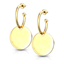 Load image into Gallery viewer, Round Plate Dangling Stud Earrings
