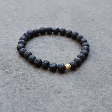 Load image into Gallery viewer, Black Lava Onyx Beaded Anklet
