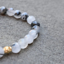 Load image into Gallery viewer, Tourmalated Quartz Beaded Anklet

