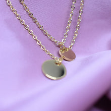 Load image into Gallery viewer, Double Layered Round Plate Chain Necklace
